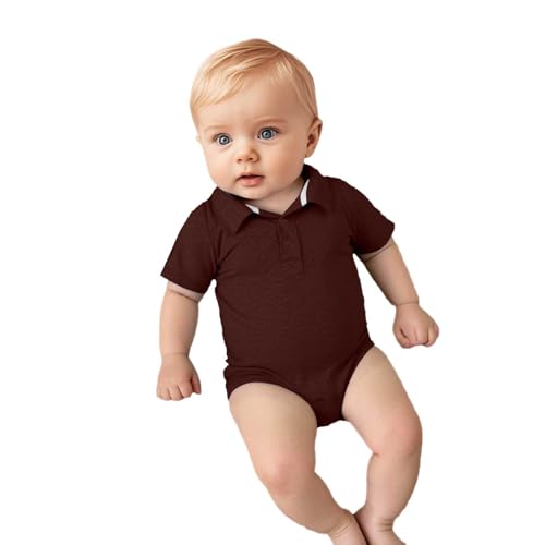 Body genérico de 2 años mameluco de manga corta para recién nacido chico ropa para caballeros cortos niñas, marrón, 9-12 meses
