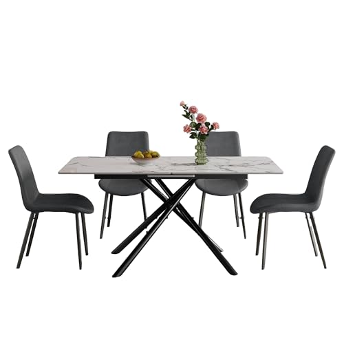Expandable Sintered Stone Dining Table Set