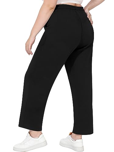 FOREYOND Plus Size Sweatpants for Women Wide Leg Yoga Pants Workout Pants 1XL-5XL