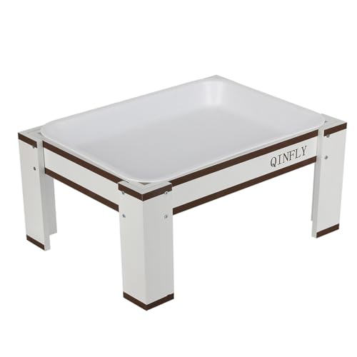 Qinfly Large Chicken Picnic Table Feeder No Waste with Removable Plastic Tray,Chicken Coop Accessories Must Haves,Poultry Feeder,Chicken Food Dispenser
