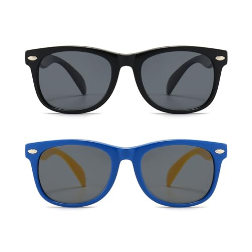 Image of FANNYGO 3 Pack Kids Sunglasses for Boys Girls Kid children's Polarized Sunglasses Age 3-10