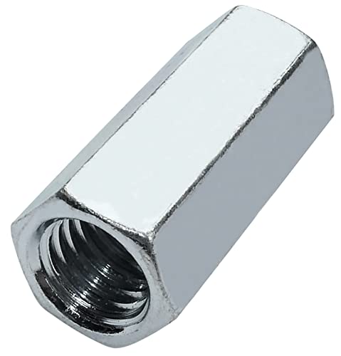 AERZETIX - C58233 - Lot de 10 Écrous de jonction hexagonaux allongés M10x30 mm - DIN 6334 - écrou de rallonge prolongateur à filetage métrique - en acier zingué