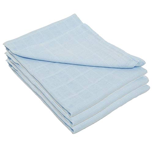 Baby Togs Muslin Cloths for Baby Baby Muslin Squares, Burp Cloths for Boys and Girls Blue 3 Pack