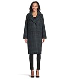 Avec Les Filles Women's Relaxed Walker Coat, Navy/Forest