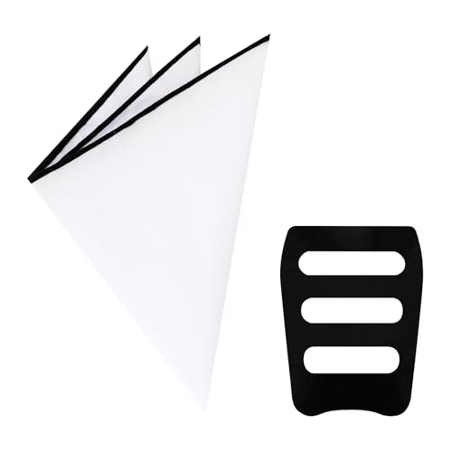 Mantieqingway Mens Handkerchiefs 8.66'' Cotton Solid Hankies with Pocket Squares Holder for Suit, Daily Wedding Party Banquet (1 Pcs - Black)