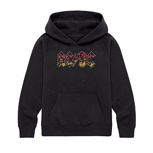 HYBRID APPAREL - ACDC - Poster Texture - Toddler And Youth Pullover Hooded Fleece Sweatshirt - Size Large Black