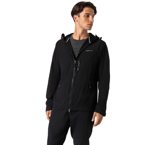 Super NATURAL Herren Fleecejacke Alpine Active Hoodie schwarz Größe XL SNM018380