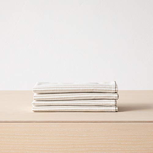 LinenMe Set of 4 Napkins Beige Linen Cotton Jazz, 18 x 18