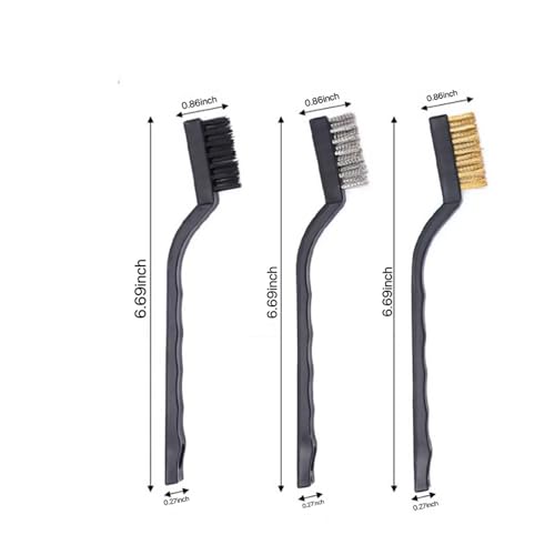 Image of Brass Brush, Small Wire Brush.Used for Stove Cleaning, 7-inch Small Toothbrush, Mini Kitchen Cleaning Brush, Rust Removal Industrial Brush, Stainless Steel Stationery Brush