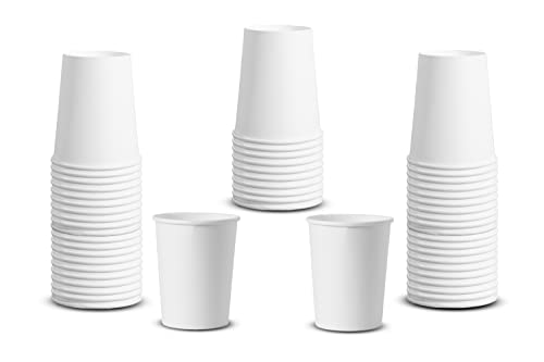 We Are Bio Vasos de papel de 8 onzas | Paquete de 50 | Vasos desechables blancos para bebidas frías y calientes | Vasos de fiesta de Navidad | Taza de café desechable | Tazas de café para llevar