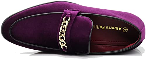 Image of Enzo Romeo Plum05 Men's Dress Loafers Elastic Slip on with Buckle Fashion Shoes