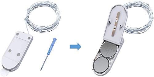 Lihiton - Luces De Hadas Con Pilas, 1 Paquete De Mini 3AAA Con Pilas, Alambre De Cobre, Luces LED De Cadena Estrellada, Dormitorio, Navidad, Fiestas, Decoración (5 M / 16 Pies, Blanco Cálido) - Luces Led