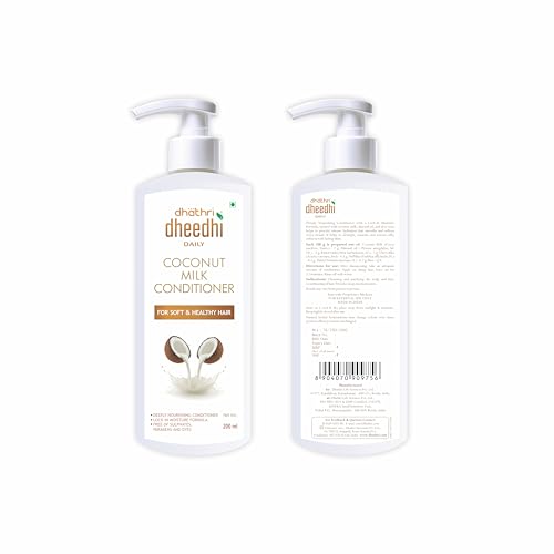 Image of Dhathri Dheedhi Daily Coconut Milk Shampoo and Conditioner with Aloe Vera, Amla, Almond Oil - Deeply Nourishing and Frizz Free Hair, Free from Parabens, Dyes, and Phthalates