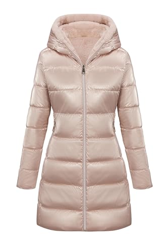 Giolshon Chaquetas reversibles de pelo sintético y brillantes