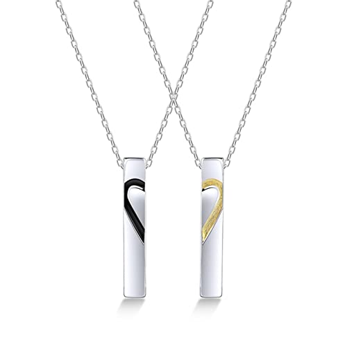 Collar de rompecabezas de corazón colgante unisex para hombre y mujer minimalista