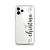 Case Compatible with iPhone 11 Pro Max Xs Xr X 10s 10r 10 8 Plus 7 6s 6 Se 5s 5 Personalized Monogrammed with Custom Name Slim Soft Clear Rubber