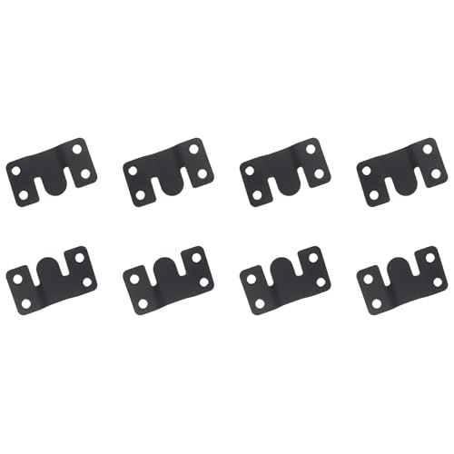 Image of 8PCS Stainless Steel Photo Frame Hook Heavy Duty Flush Mount Bracket Black Z Clip Bracket with Screws for Hanging Headboards and Picture
