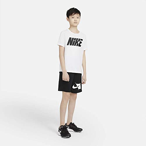 Nike Big Boys Dri-FIT Training Shorts (Black/White, Medium)3