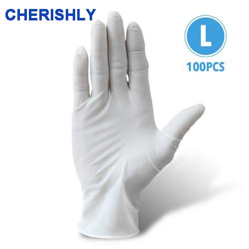 Preisvergleich Produktbild 100er Profi Latexhandschuhe Einmalhandschuhe Einweghandschuhe Latex Einweg-Kochhandschuhe ungepudert puderfrei transparent Größe S / M / L.