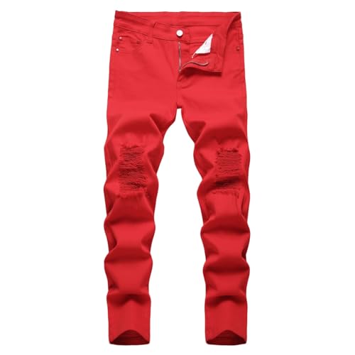 Boys' Summer Elastic Waist Casual Jeans with Pocket Baggy Hip Hop Streetwear Trousers for Outdoor Play and Work