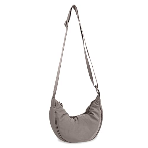 Image of Nylon Crescent Crossbody Bag for Women Men, Small Travel Sling Bag