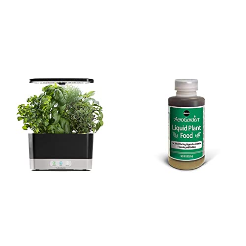 AeroGarden Harvest - Indoor Garden with LED Grow Light, Black & Liquid Nutrients (3 oz)