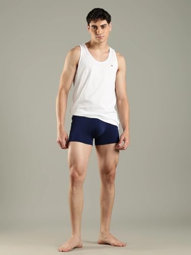 Image of Tommy Hilfiger Solid Cotton Sleeveless Vest - Pack Of 3