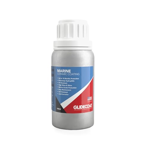 Glidecoat Marine Ceramic Coating 160ml - Marine Grade Ceramic Coating for Boats - Better Than Wax and More Durable - DIY Friendly UV Protection Enhance Gloss Hydrophobic Surface for Easy Cleaning