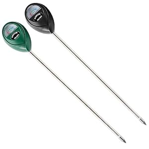 Extended Long Probe Soil Moisture Meter, 2 Pack Plant Water Meter Soil Meter Moisture Sensor Hygrometer for Indoor Outdoor Plant Care,No Battery Needed(Green + Black)