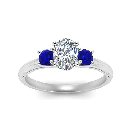 Image of Choose Your Gemstone Classic Three Stone Ring 925 Sterling Silver Oval Shape 3 Stone Engagement Rings Everyday Jewelry Wedding Jewelry Handmade Gifts for Wife US Size 4 to 12