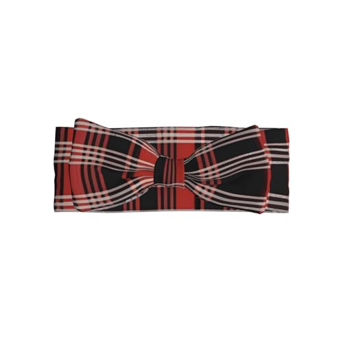 Plaid Red and Black Prints Baby Bow Headband Super Stretchy Soft Bows Hair Accessories for Newborn Infants Toddlers Kids Girls