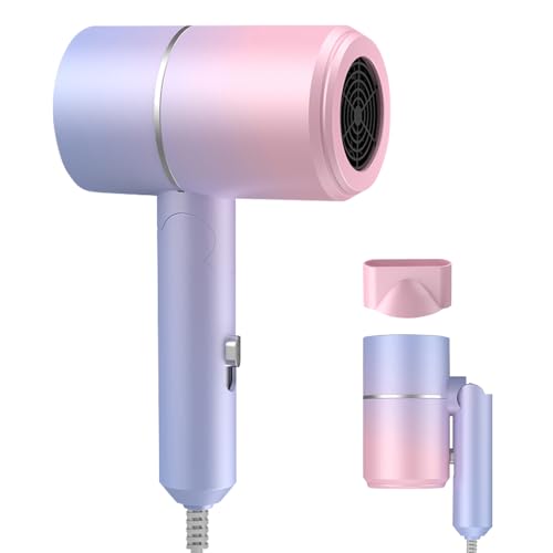 Afenau Travel Hair Dryer, Foldable Travel Hairdryers Lightweight with Concentrator, Small Travel Hairdryers for Women with 2 Heat and Cool Button, Mini Hair Dryer for Home Salon
