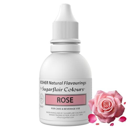 Sugarflair Rose Flavouring - Natural Food Flavouring for Baking, Cakes, Ice Creams, Chocolates, Icings and More! Pack Your Bakes With A Delicious Natural Food Flavour Extract - 30ml