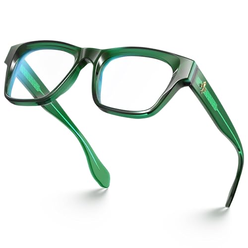 Image of VISOONE Square Blue Light Blocking Glasses TR90 Clear Lens for Women Men BONA