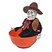 Halloween Candy Bowl - Halloween Animated Skull Candy Dish with LED Glowing Eyes & Creepy Sound, Pumpkin Color Candy Holder with Motion Activated for Halloween Decorations, Props, Trick or Treat Decor