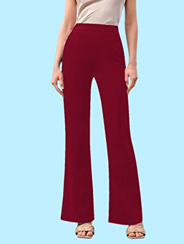 Image of Dream Beauty Fashion Women's High Waist Bell Bottom Trouser, Elastic Flared Bootcut Pants, Stretchy Parallel Leg for Casual Office Work wear (Dhoni 1)