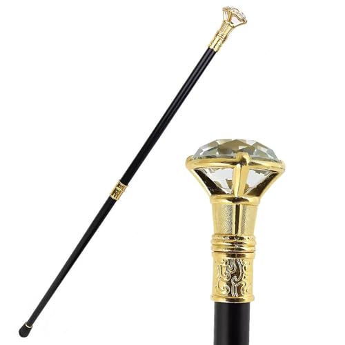 Bastón de caminata con cabeza de diamante de 36 pulgadas, elegante bastón para ancianos, bastón de proxeneta para hombres y mujeres, accesorio de disfraz