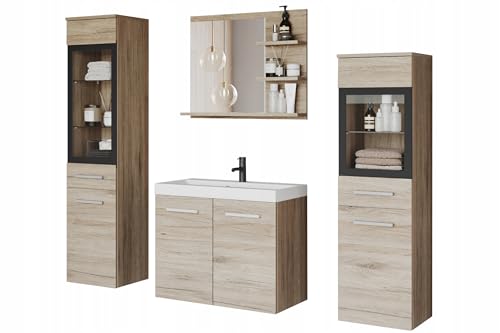 Muebles Slavic San Remo Meuble de Salle de Bain Suspendu avec Miroir 60 cm