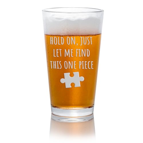 Find This Puzzle Piece Pint Glass - Unique Gift for Puzzle Lovers and Jigsaw Fans