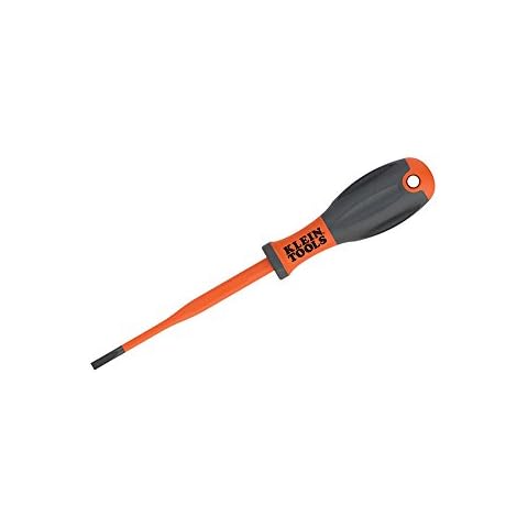 100 mm VDE Insulated Screwdriver, 4.0 mm CAB Tip Klein Tools 32243INS , Orange Cover