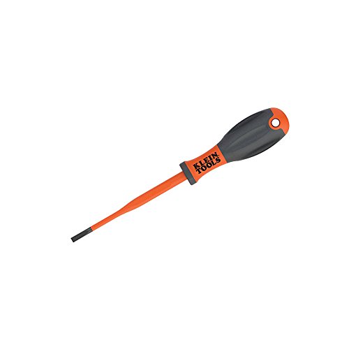 100 mm VDE Insulated Screwdriver, 4.0 mm CAB Tip Klein Tools 32243INS , Orange