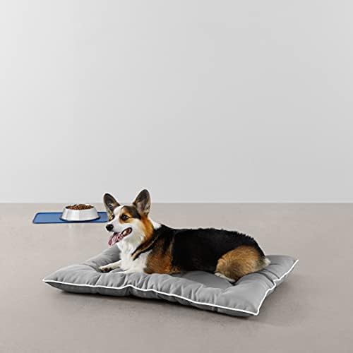 Amazon Basics Outdoor Water Repellent Pet Pillow Bed, Grey, Medium - 5