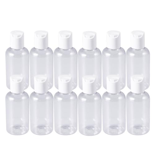 Veemoon Botellas Rellenables de Viaje 75 Ml Set de 24 Unidades Botellas para Champú y Loción Plástico Ligero Tapa Colores Aleatorios Envases Portátiles para Cuidado Color Aleatorio