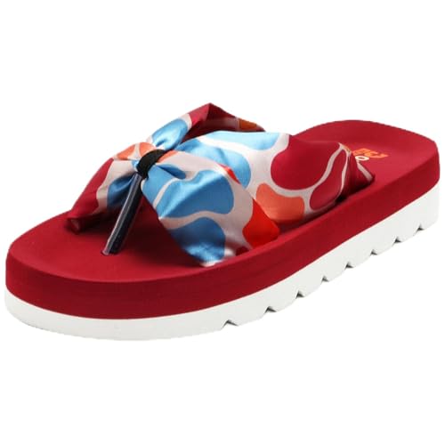 Image of DOCTOR HEALTH SUPER SOFT Women Stylish Bow Platform Slippers | Soft Cushioned Casual Flip Flops | Lightweight Comfortable Everyday Wear Sandals for Indoor Outdoor Use