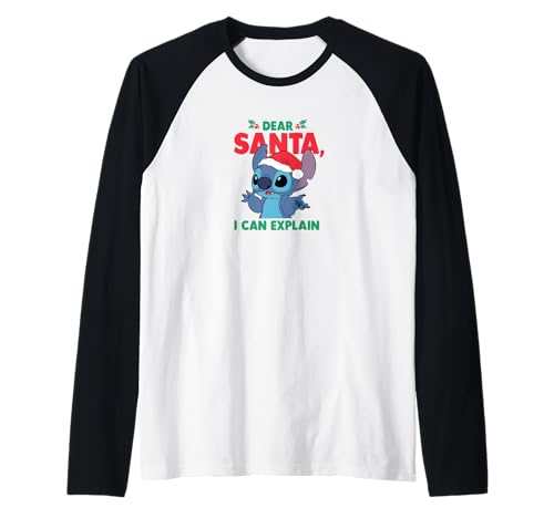 Stitch vêtement Noël Disney t-shirt baseball raglan manches longues