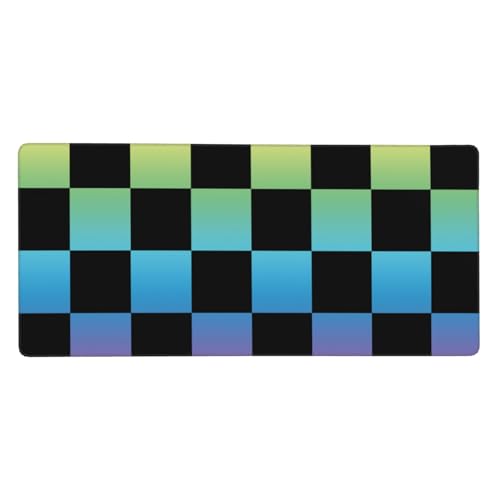 Grand tapis de souris de jeu pastel à carreaux pour bureau et setup PC gaming