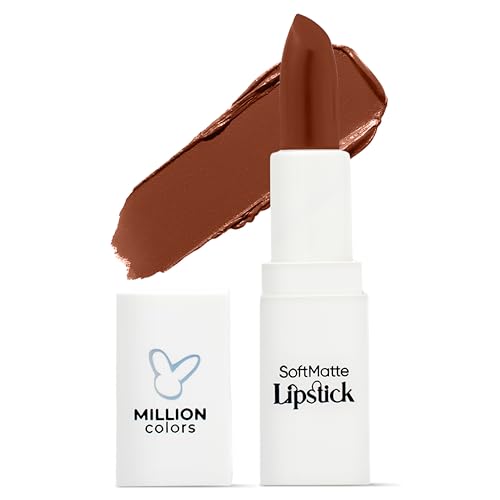 Image of Million Colors Creamy Matte Hydrating Lipstick| Infused With Almond Oil and Vitamin E| Long Lasting, Nourishing and Intense Hydration (Cocoa,09)