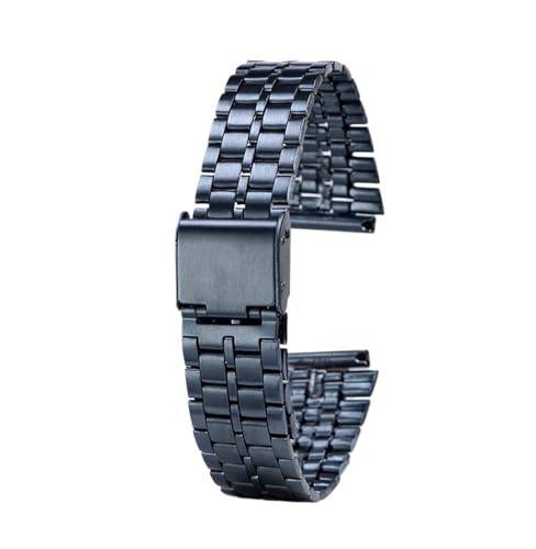 [Jiazhiyumei] �X�e�����X���o���h 18mm ���^���u���X���b�g �����p ���t���ȒP�Ή� Casio A158/A159/A168/A158W/F91W/LA-680/AEQ-110(B Blue)
