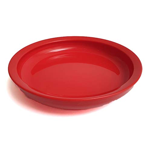 Assiette rouge en céramique ronde pour art de la table élégant