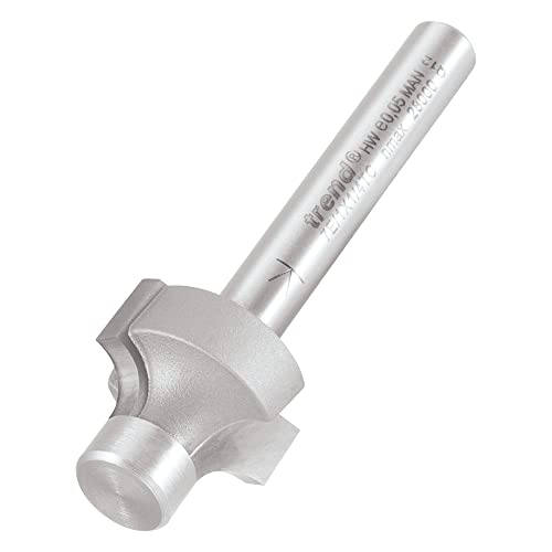 Trend Professional Pin Guided Round Over Router Cutter, 4.8mm Radius, 1/4 Inch Shank, 19mm Cut Diameter & 11.8mm Cut Length